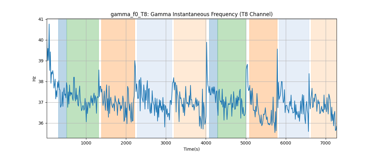 gamma_f0_T8: Gamma Instantaneous Frequency (T8 Channel)