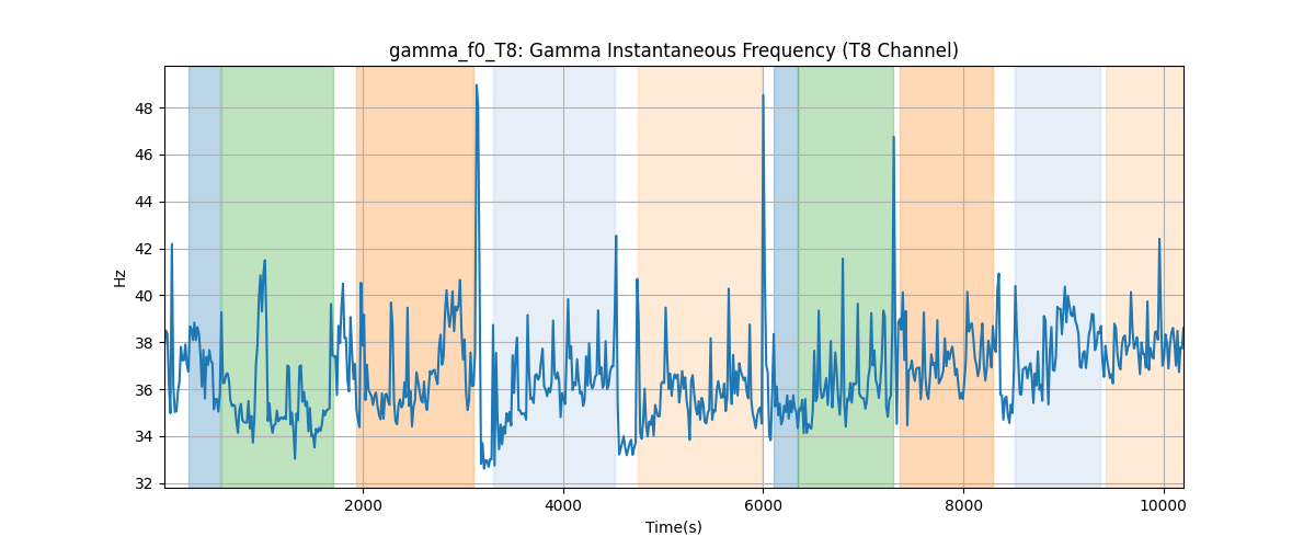 gamma_f0_T8: Gamma Instantaneous Frequency (T8 Channel)